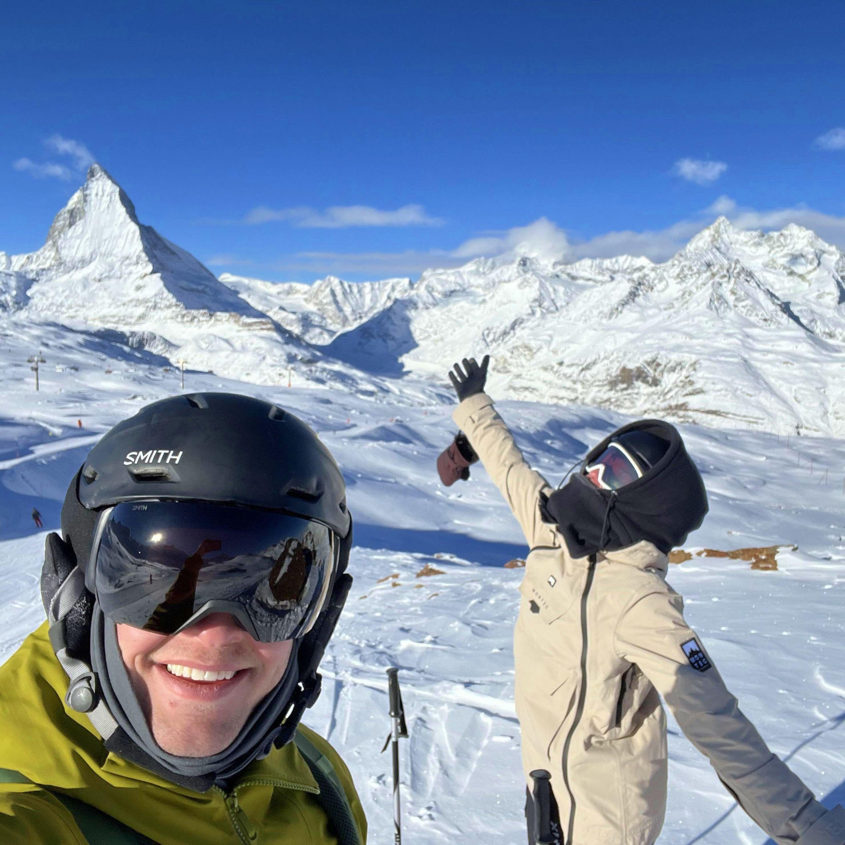 NBD just learned how to ski...gonna go rip the Matterhorn. Zermatt, Switzerland. January 2023
