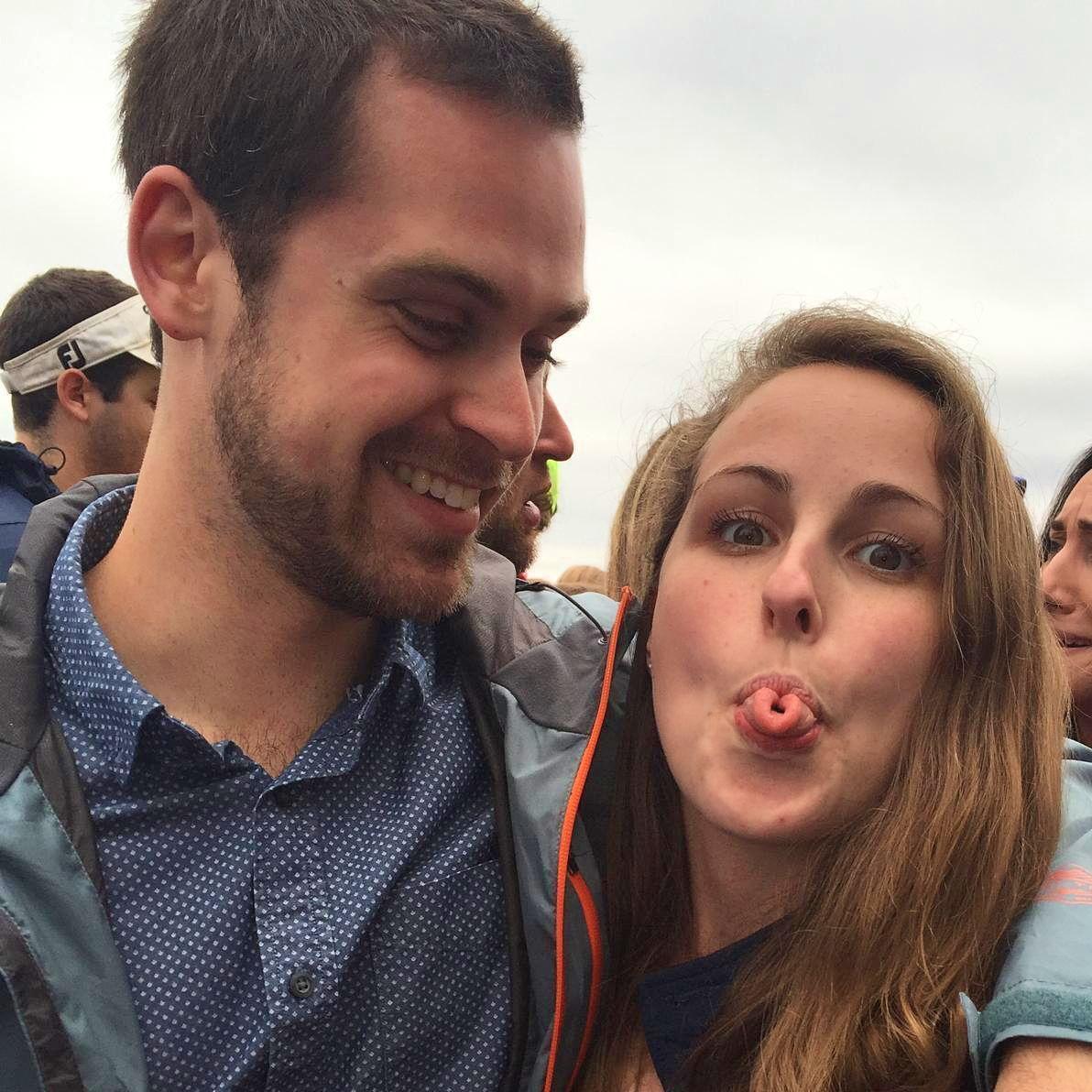 Spring 2016 - A glimpse into our dynamic once we became a couple…Katie being goofy and Jon laughing at her.