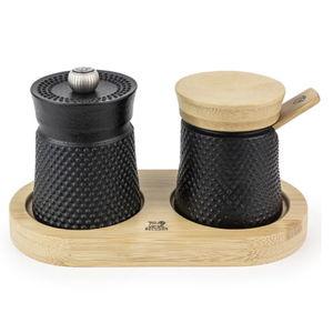 Bali Black Cast-Iron Pepper Mill and Salt Cellar