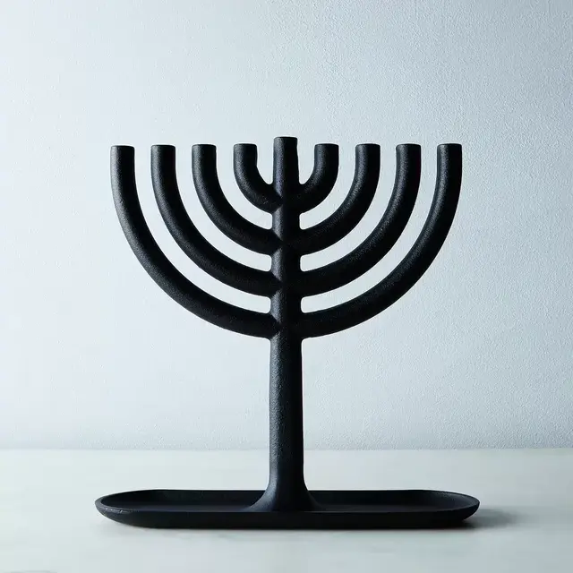 AREAWARE Blackened Cast Iron Menorah