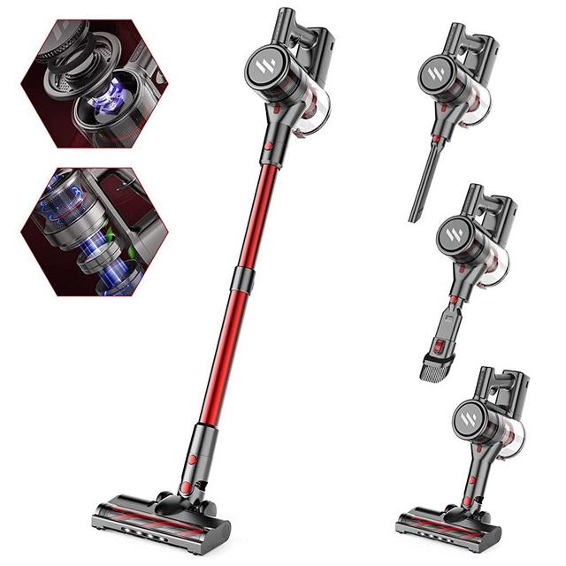 Cordless Vacuum, Stick Cordless Vacuum Cleaner with 2200mAh Powerful Lithium Batteries, Up to 35 Mins Runtime Handheld Vacuum Cleaner, 4 in 1 Lightweight Quiet Vacuum Cleaner Perfect for Hardwood