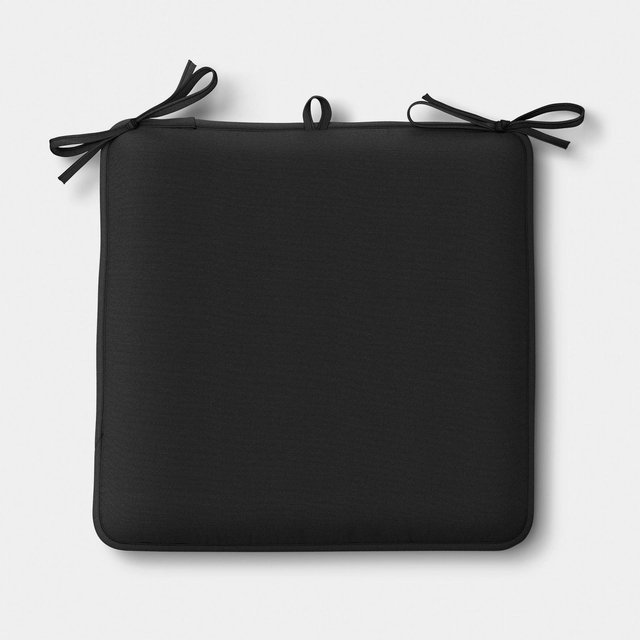 17"x17" Solid Outdoor Seat Cushion Black - Room Essentials™