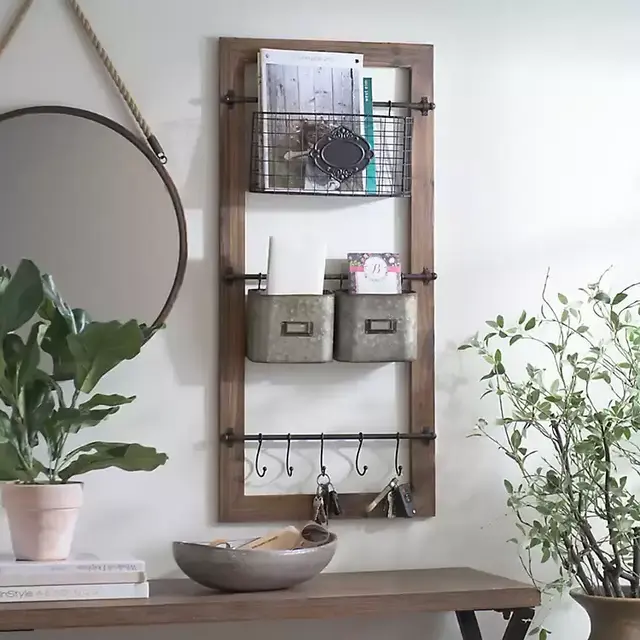 Natural Farmhouse Multi-Use Wall Organizer