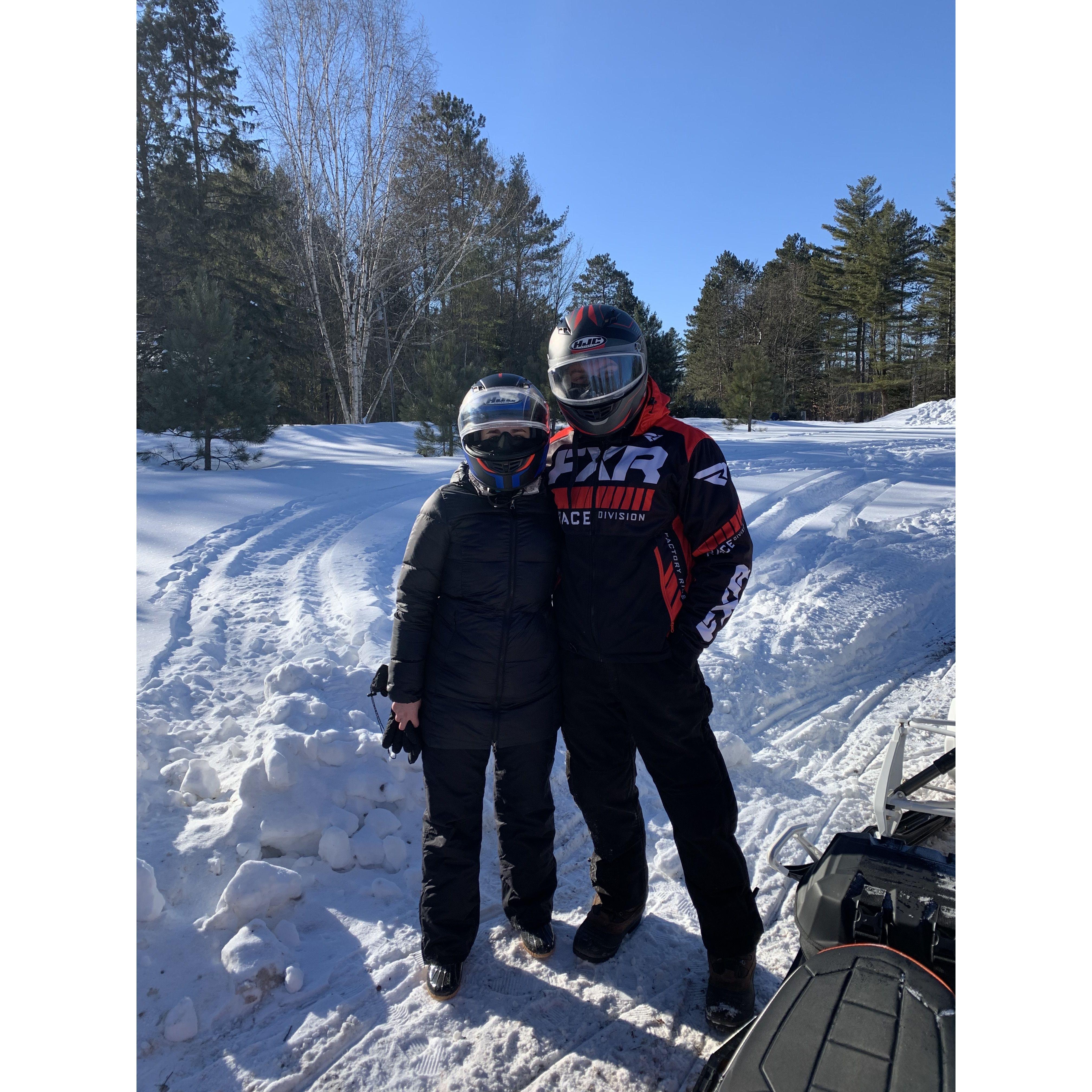 First snowmobile trip together