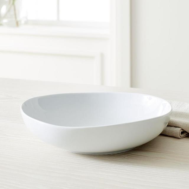Organic Shaped Large Serve Bowl, White
