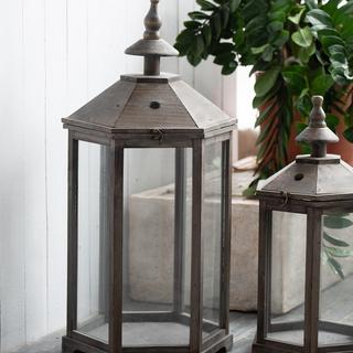 2-Piece Graca Polygon Temple Garden Lantern Set