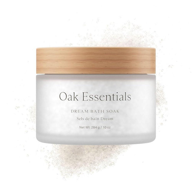 Oak Essentials Dream Bath Soak, Magnesium Bath Salts with European Sea Salt, Lavender, Chamomile and Geranium Oils, Restorative Soak for Recovery and Relaxation, 10 Oz