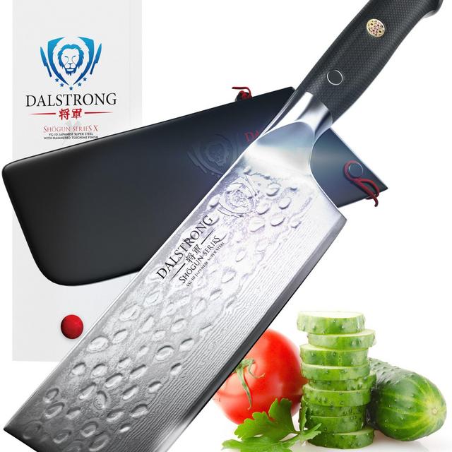 DALSTRONG Nakiri Vegetable Knife - Shogun Series X - VG10 - Hammered Finish - 6" (152mm)