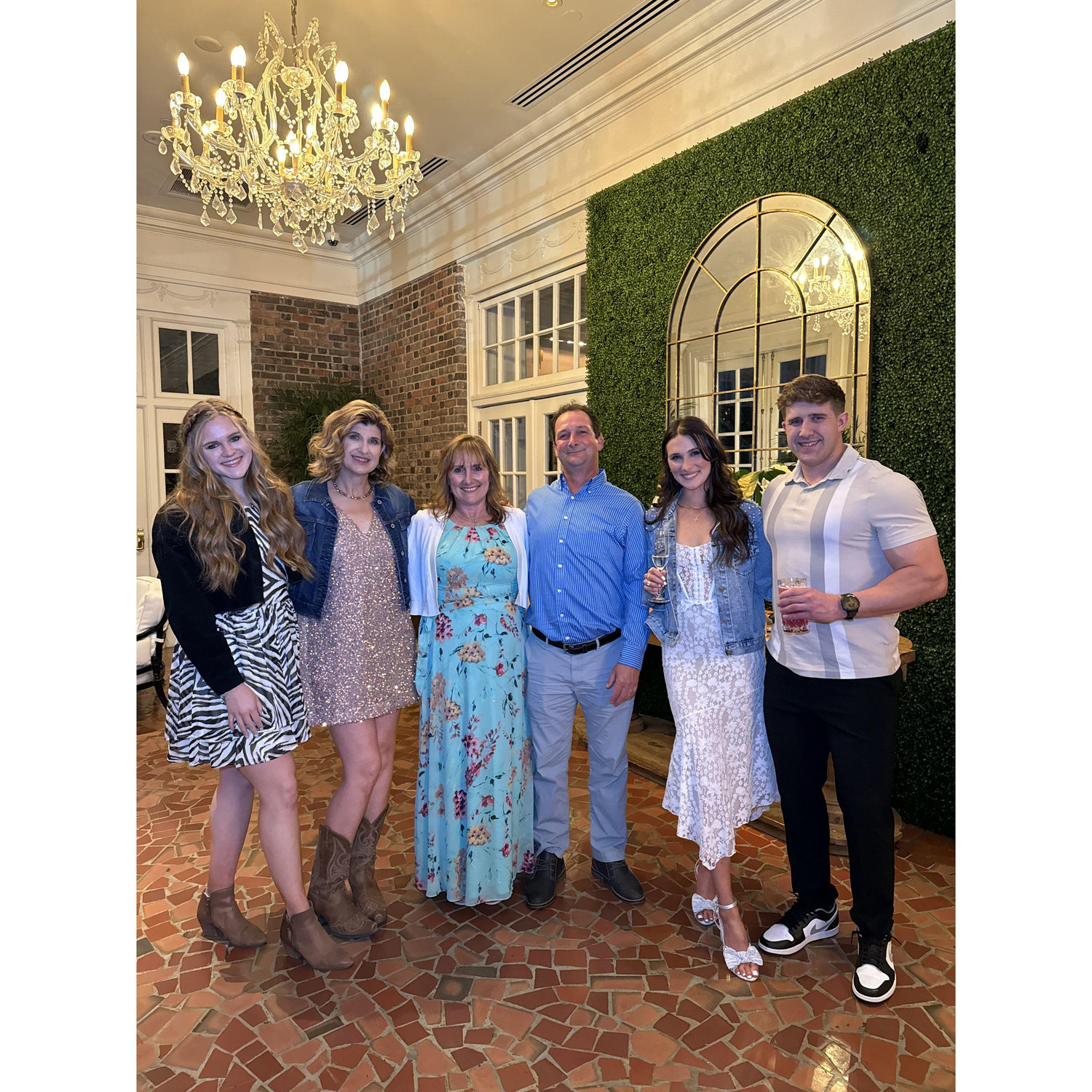 Morgan's sister Chandler, Morgan's Mom Heidi, Leanne's Mom Kathie, Leanne's Dad Lee, Leanne and Morgan