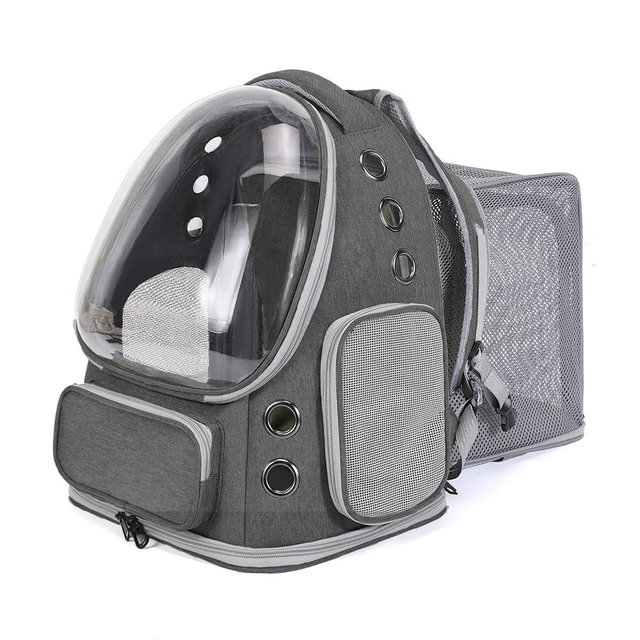 GixDix Cat Backpack Carrier for Large Cats, Expandable Cat Bubble Backpack, Dog Carriers for Small Medium Dogs, Airline Approved Pet Carrier for Travel Hiking Outdoor(Grey)