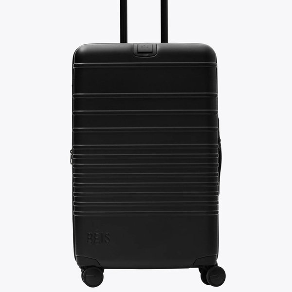 BÉIS 'The Medium Check-In Roller' in All Black - All Back 26 inch Medium Rolling Luggage & Checked Suitcase