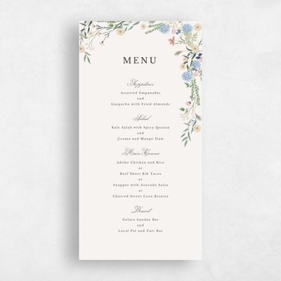 Beige Standard Wedding Menu - Laurelwood