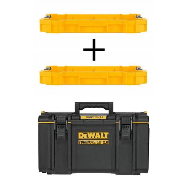 TOUGHSYSTEM 2.0 22 in. Shallow Tool Tray (2 Pack) and TOUGHSYSTEM 2.0 22 in. Large Tool Box