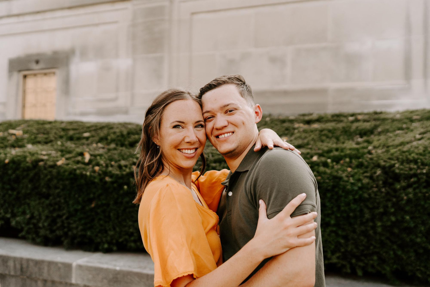 Our engagement photos were taken at the Indiana World War Memorial in downtown Indianapolis by the lovely Jayde Anzola. Be sure to check out more of her work on Instagram - @jnavisuals.