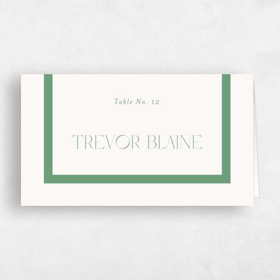 Green Wedding Place Card - Orvieto