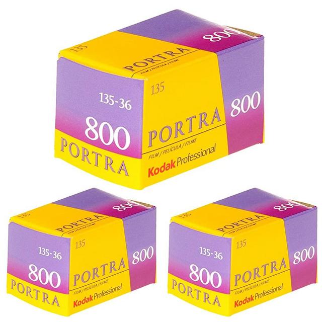 Ritz Camera Pack of 3 Kodak 145 1855 Professional Portra 800 Color Negative Film (ISO 800) 35mm 36 Exposures