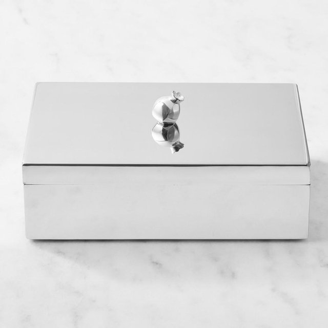 Williams Sonoma Home x Josh Young Isabel Box, 10" X 7" X 4", Silver Plated