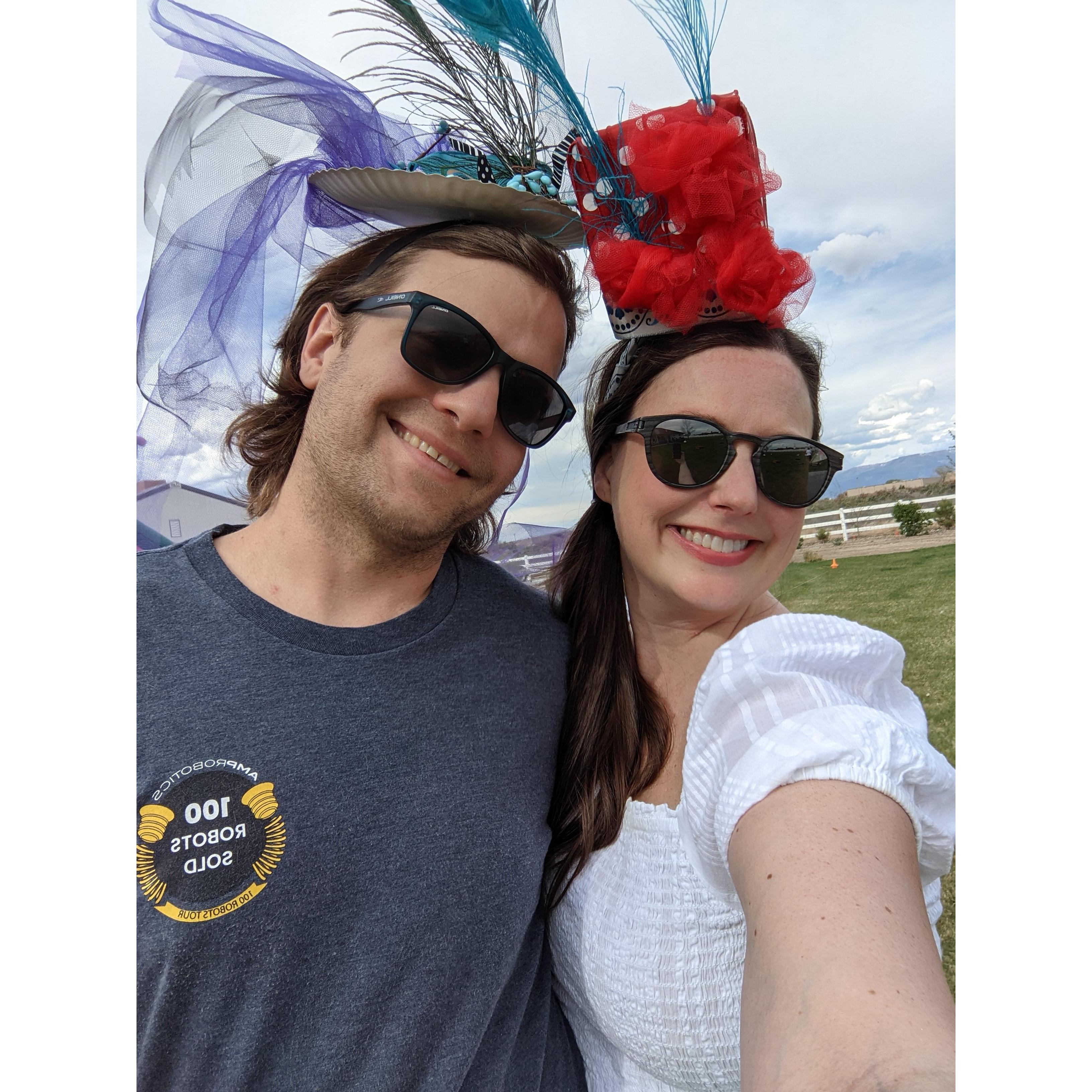 Our homemade Derby Day hats are pretty kickass