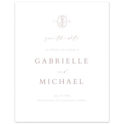 Grayed Mauve, Pink Wedding Digital Save the Date - Sintra Portrait
