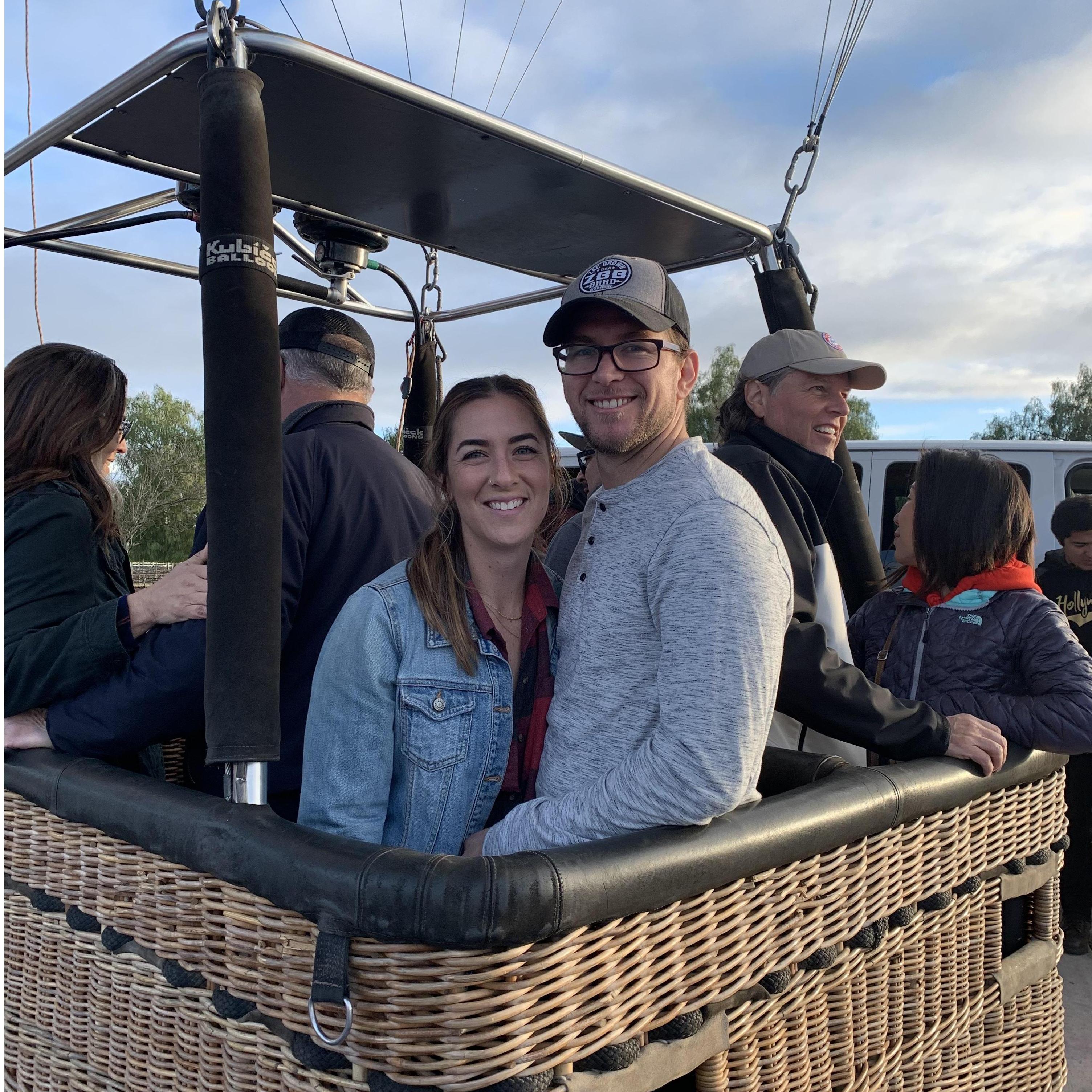 For our 4 year anniversary we crossed an item off the bucket list: Ride in a hot air balloon!