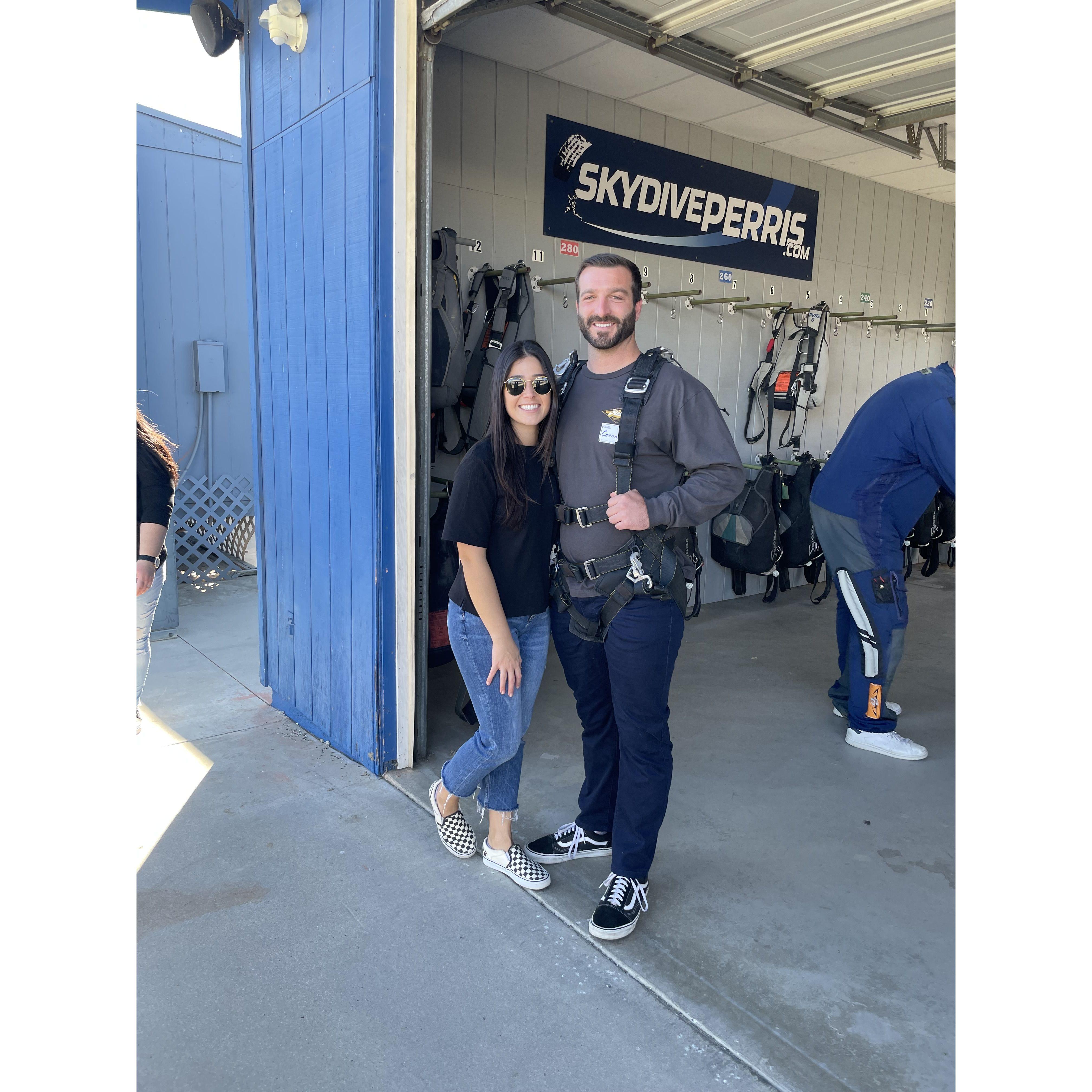 Connor went sky diving w/ Emily's cousin in honor of Uncle Gary <3