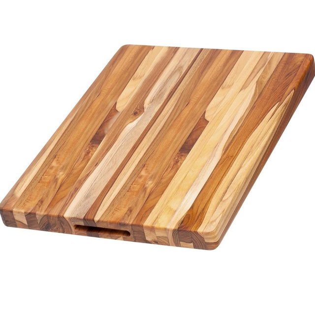 Teakhaus Cutting Board - Extra Large (XL) Wood Cutting Board with Grip Handles - Reversible Teak Edge Grain Wood - Knife Friendly - FSC Certified
