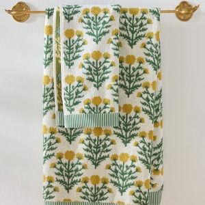 Eudora Cotton Towel Collection -Bath Towel Yellow
