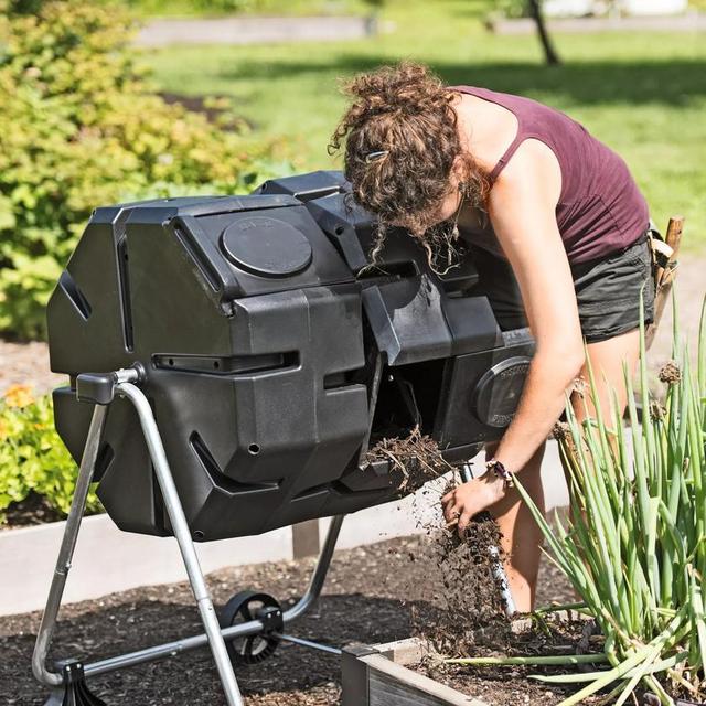 Dual Batch Compost Tumbler with Wheels