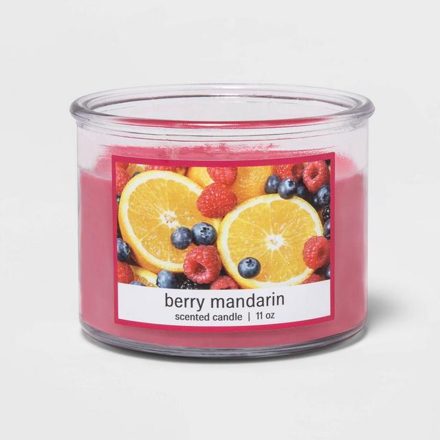 11oz Glass Jar 3-Wick Berry Mandarin Candle