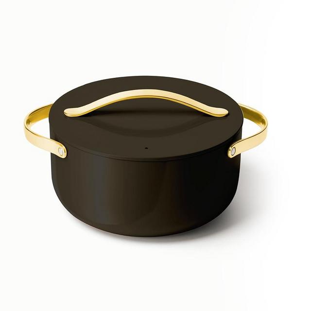 Caraway Nonstick Ceramic Dutch Oven Pot with Lid (6.5 qt, 10.5") - Non Toxic, PTFE & PFOA Free - Oven Safe & Compatible with All Stovetops (Gas, Electric & Induction) - Black