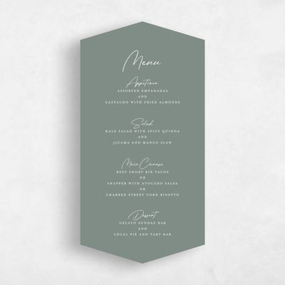 Green Diamond Wedding Menu - Burke