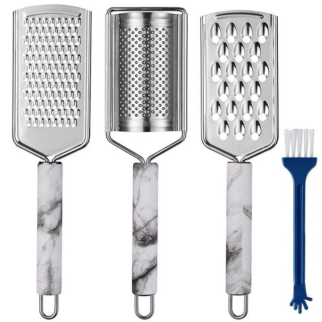 Cheese Graters with Handle,Multi-purpose Food Graters for Kitchen, Lemon Zester Tool for Ginger, Garlic, Chocolate, Citrus,Vegetables Fruits(3PCS)