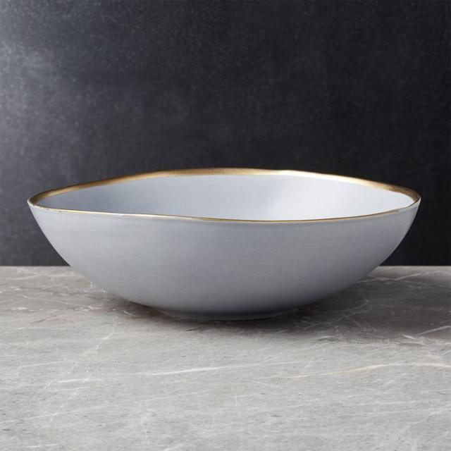 Addison Grey Gold Rim Serving Bowl
