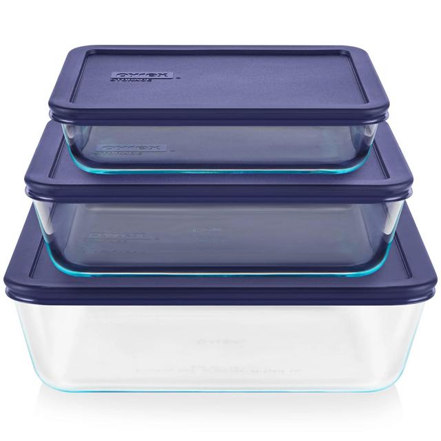 Pyrex®Simply Store® 6-piece Rectangular Glass Storage Set