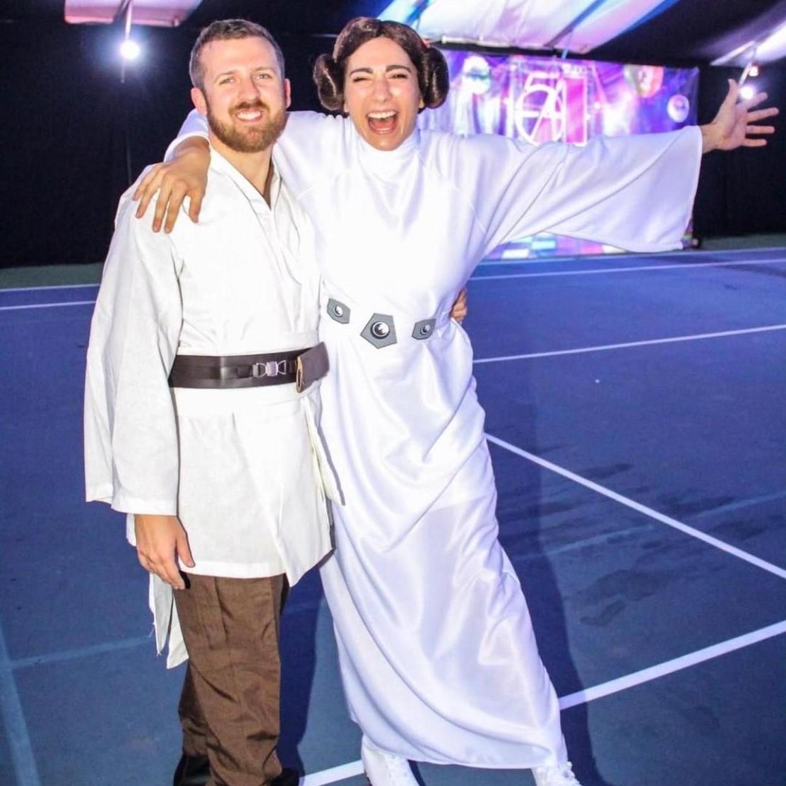 We dressed up from Star Wars for a work Halloween Party and rollerbladed the night away!