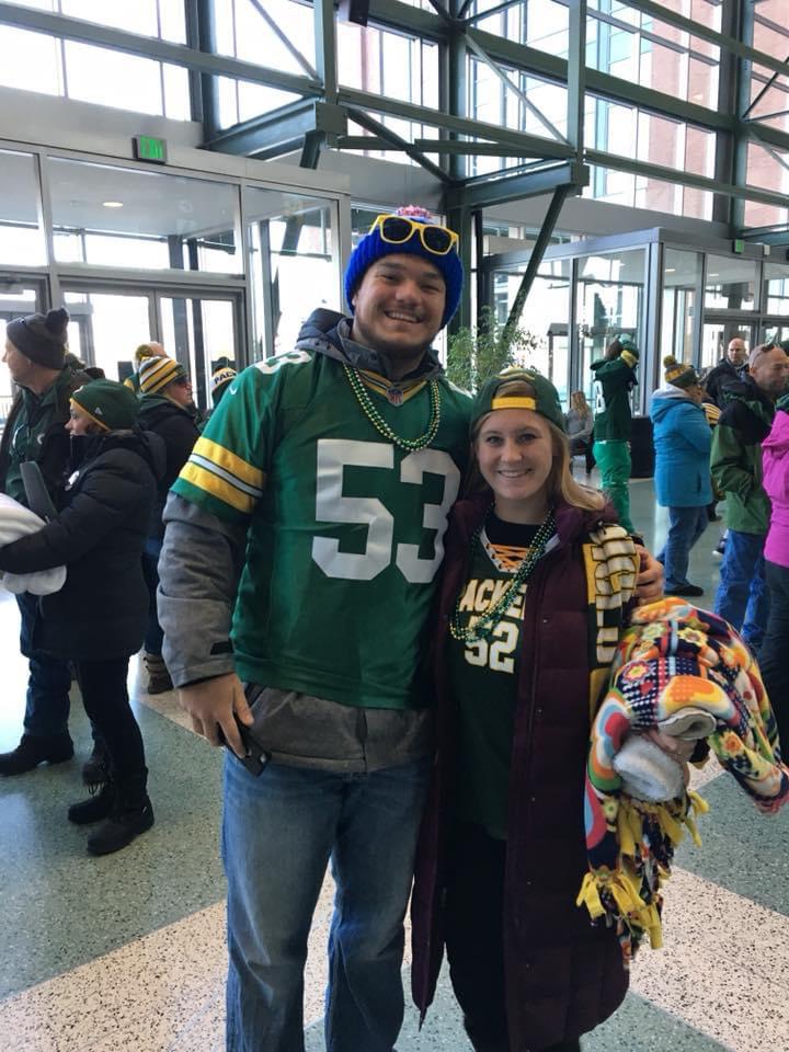 2018. Six years later Katie got Packer tickets for Camren's birthday! It was the first regular season game she had ever been to and we got front row seats! 
The Packers lost 0-6 against the Ravens :(