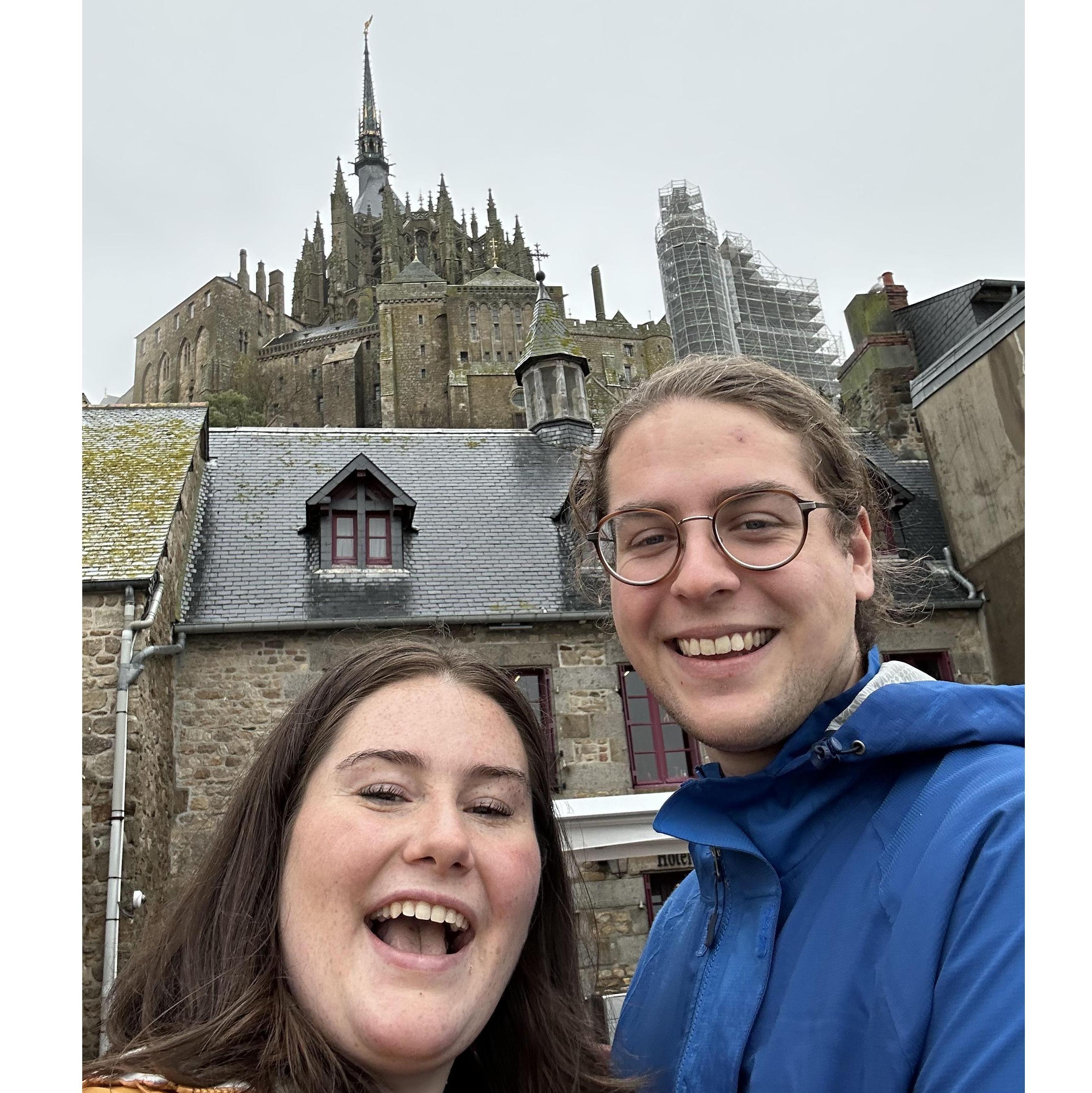 Below Mont Saint Michel.