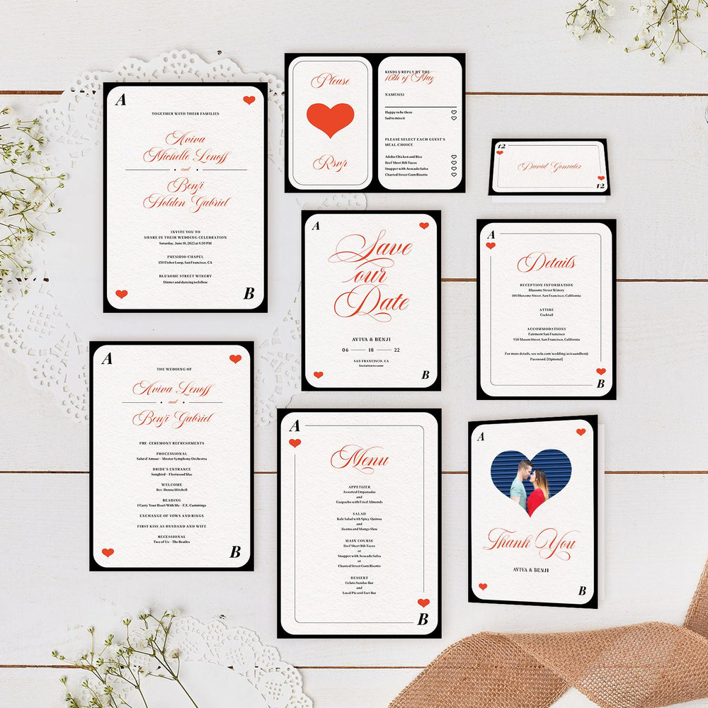 Hearts Classic | Red | Zola Save The Dates