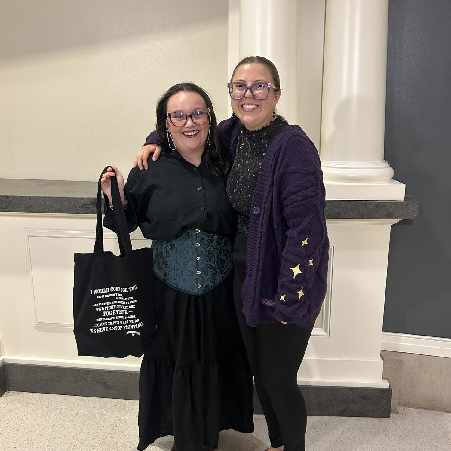 Liv and Tess meet Leigh Bardugo, one of Liv’s favorite authors, in September 2025.