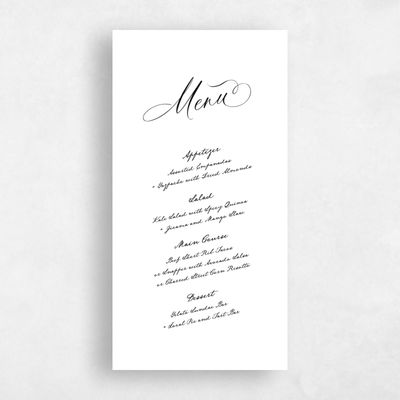 White Wedding Menu - Estate