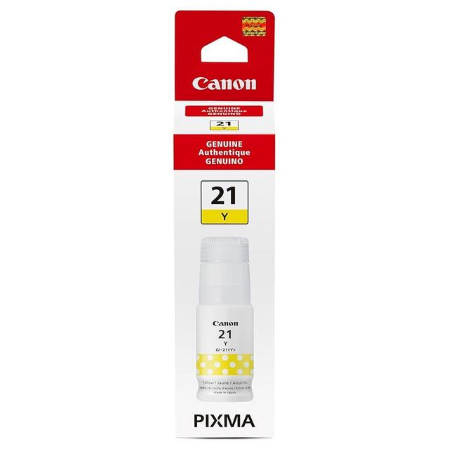 Canon GI-21 Genuine Yellow Ink Bottle, Compatible with Megatank G1220, G2260, G3260, G1230, G2270, G3270, G4270, G3290, and G4280 Printers