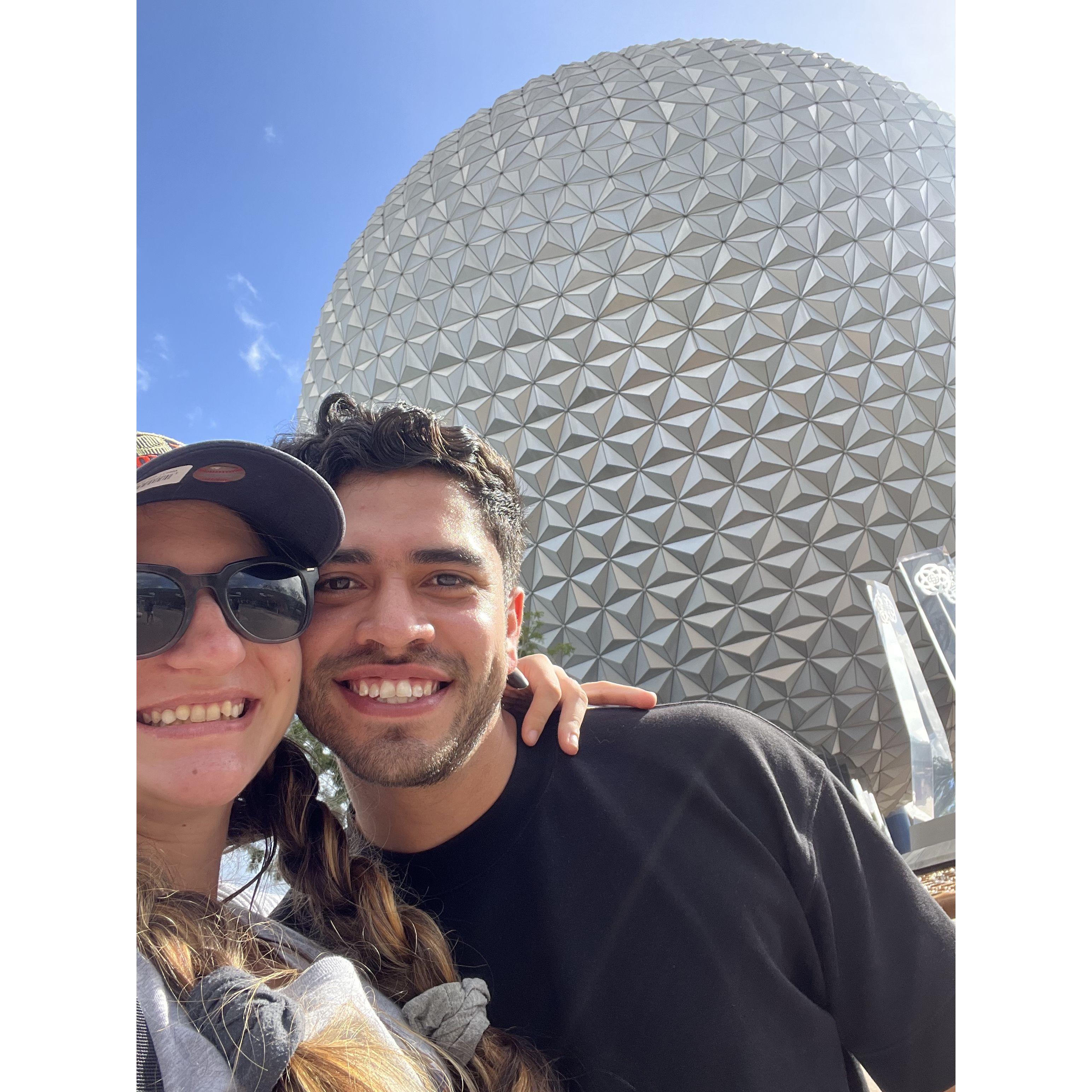 First time going to EPCOT together! (Alejandro's first time ever!)
