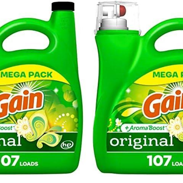Gain + Aroma Boost Liquid Laundry Detergent Original Scent 107 Loads 154 oz HE Compatible (Pack of 2)