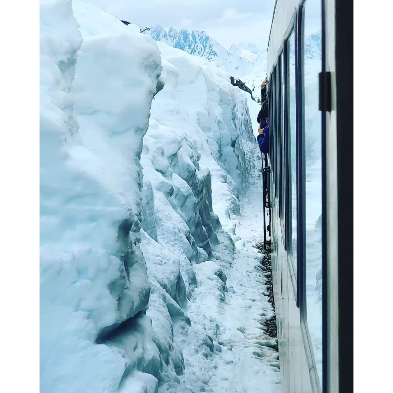 We took at train ride up to the Canadian border in Skagway. The snow was as tall as the train car.