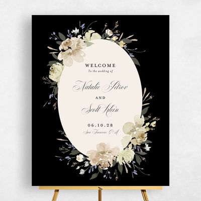 Black Wedding Sign - Reagan Portrait