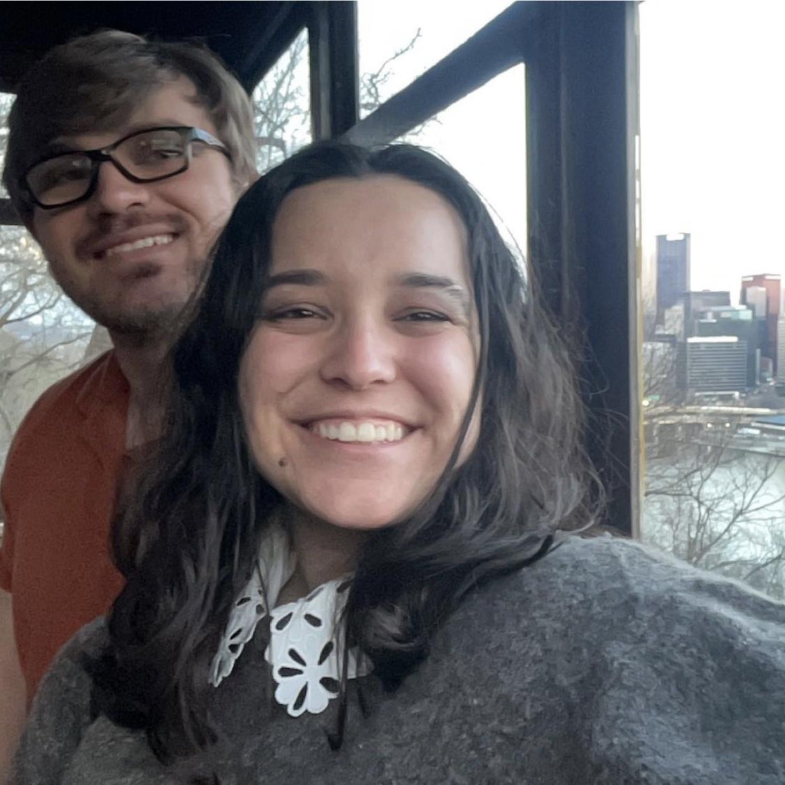 Zach and Jen on the Duquesne Incline in Pittsburgh!