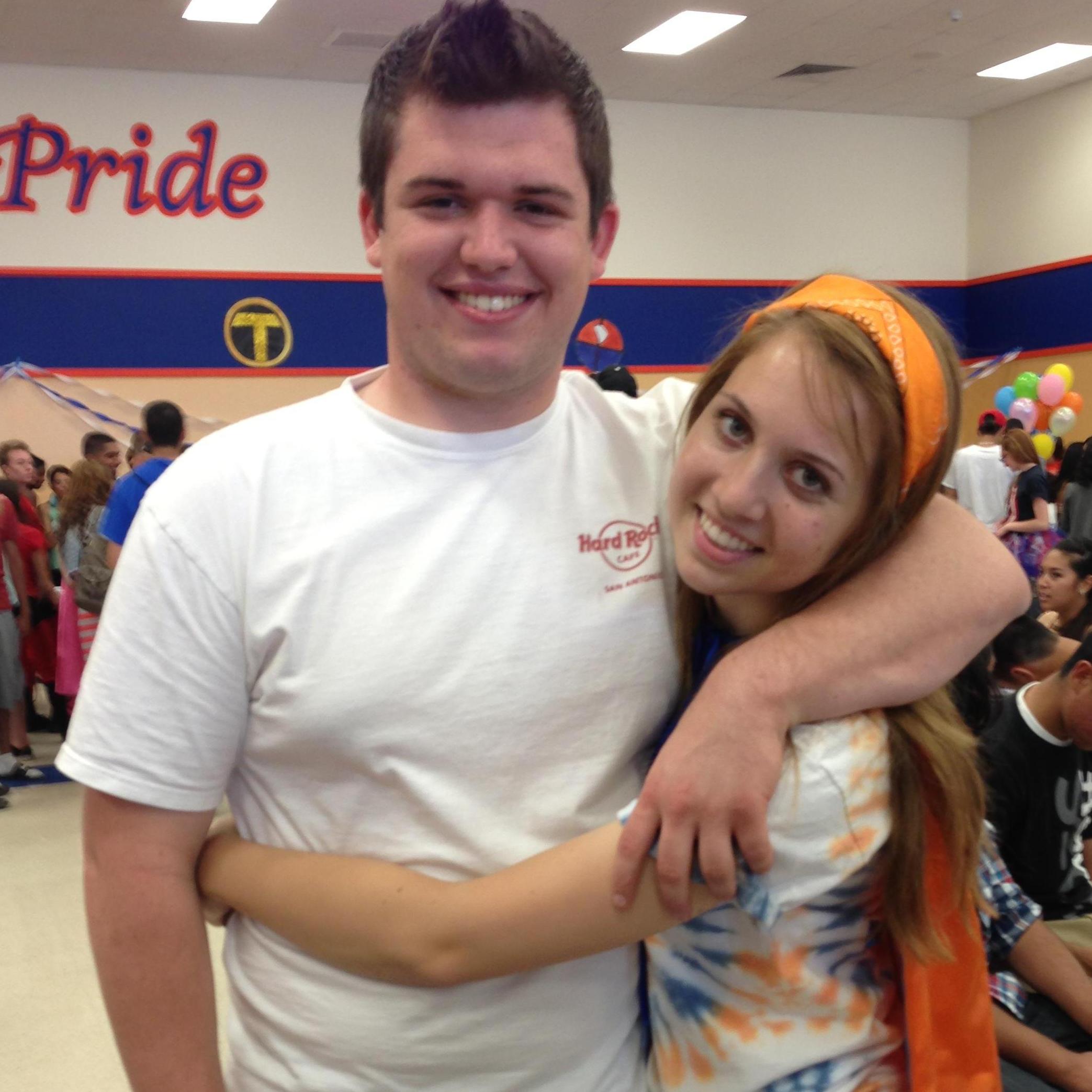 Senior breakfast - Ana is dressed as a superhero to fit the theme.