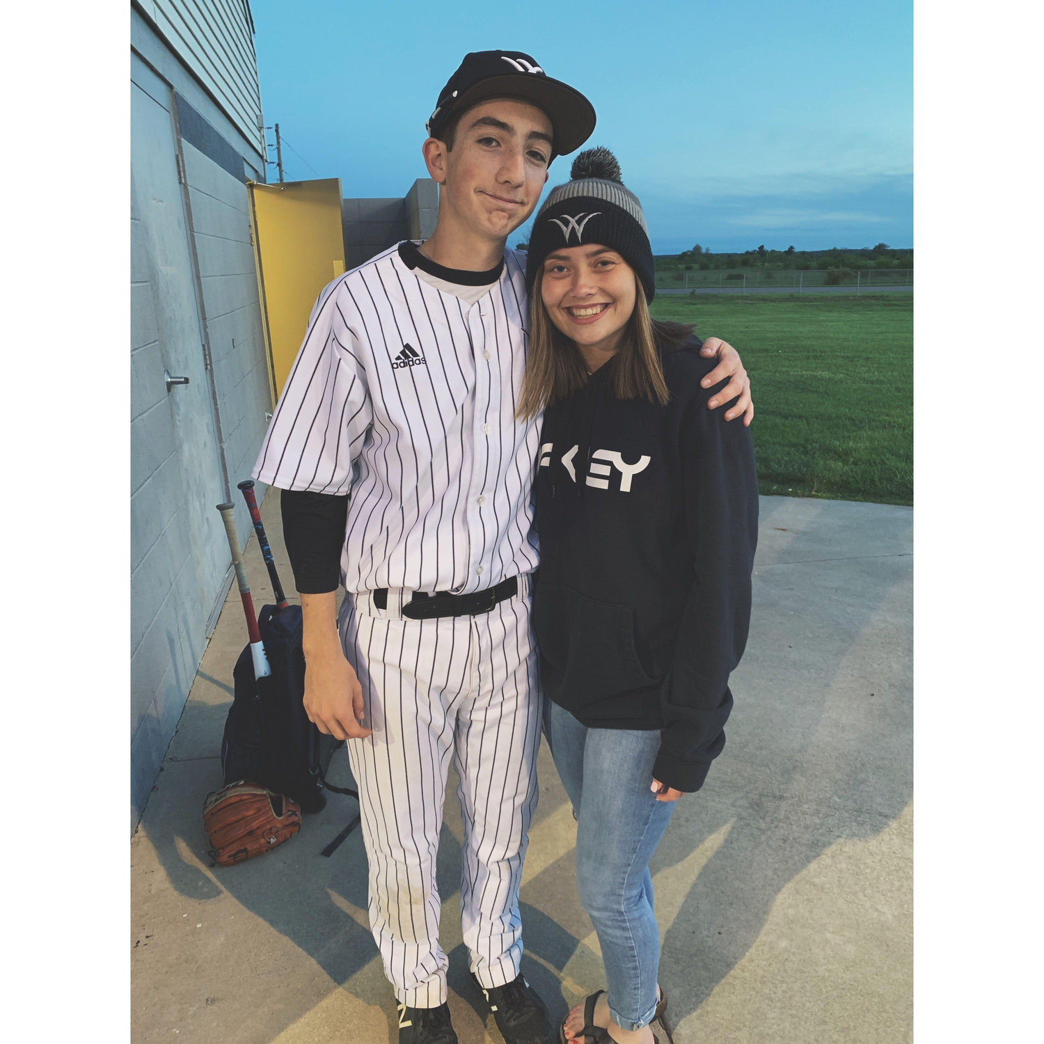 The first time I went to watch him play baseball.