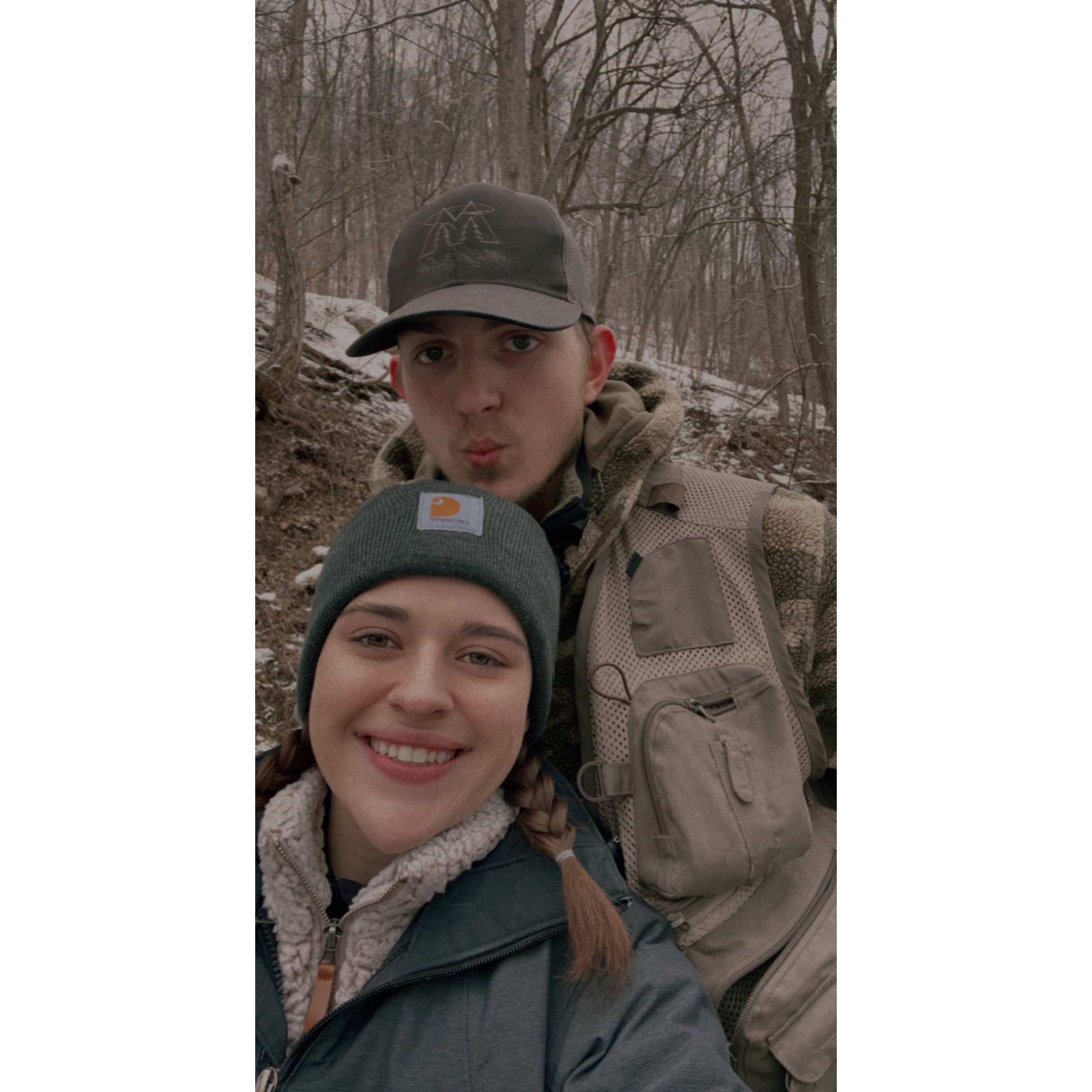 One of my first times trout fishing! It was so cold that day and I almost fell in