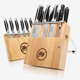 19 Piece Modular Cutlery Knife Set, Black ABS
